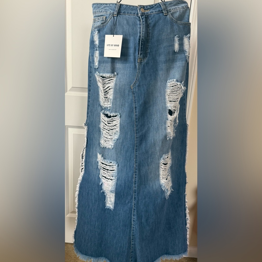 Litz By Uniq Blue Denim Skirt